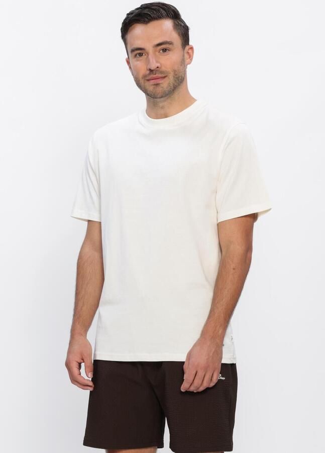 LES DEUX Heren Polo's & T-shirts Ben Artist T-shirt Creme - Foto 3