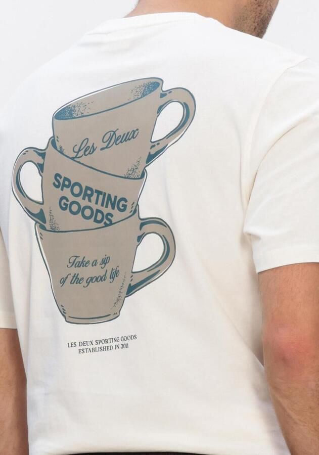 LES DEUX Heren Polo's & T-shirts Ben Artist T-shirt Creme - Foto 4