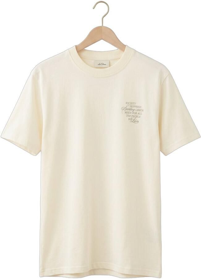 LES DEUX Heren Polo's & T-shirts Ben Faience T-shirt Creme - Foto 2