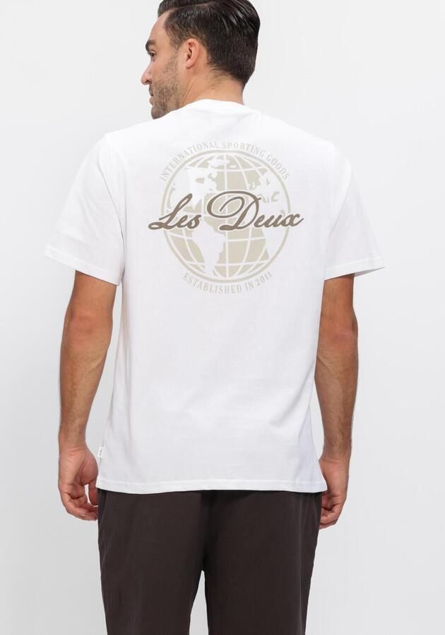 LES DEUX Heren Polo's & T-shirts Ben Globe T-shirt Wit
