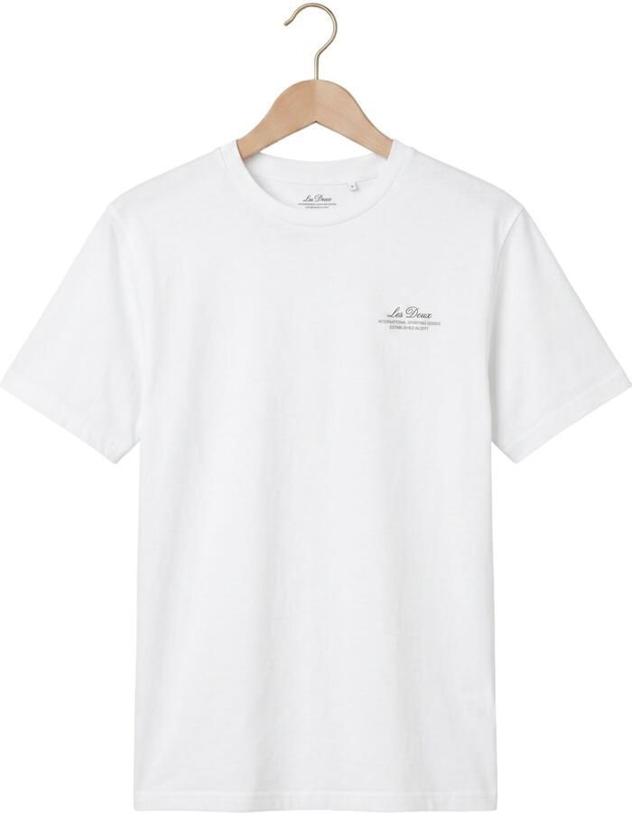 LES DEUX Heren Polo's & T-shirts Ben Globe T-shirt Wit - Foto 2