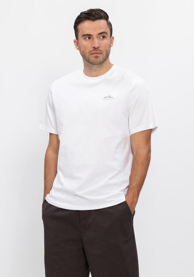 LES DEUX Heren Polo's & T-shirts Ben Globe T-shirt Wit - Foto 3