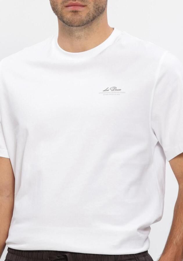 LES DEUX Heren Polo's & T-shirts Ben Globe T-shirt Wit - Foto 4