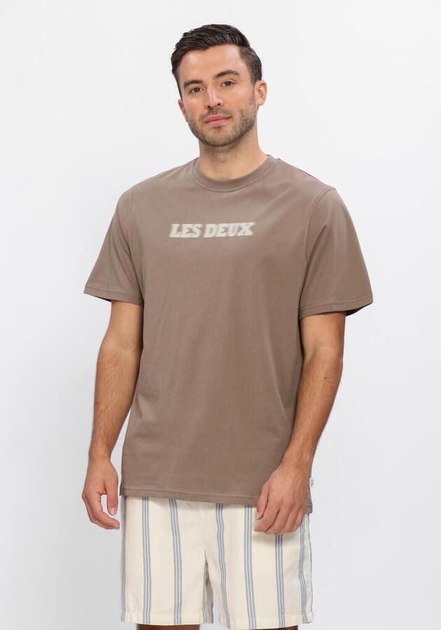 LES DEUX Heren Polo's & T-shirts Brady Logo T-shirt Taupe