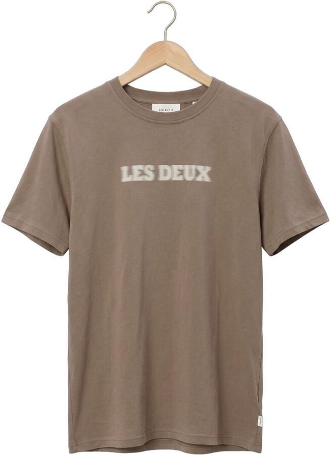 LES DEUX Heren Polo's & T-shirts Brady Logo T-shirt Taupe - Foto 2