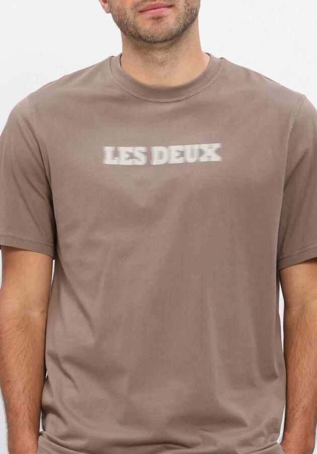 LES DEUX Heren Polo's & T-shirts Brady Logo T-shirt Taupe - Foto 4