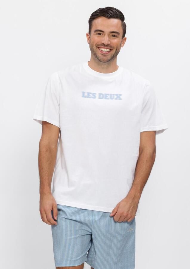 LES DEUX Heren Polo's & T-shirts Brady Logo T-shirt Wit