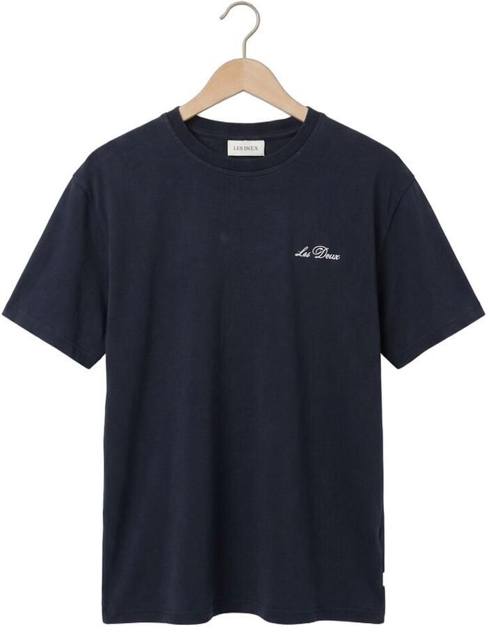 LES DEUX Heren Polo's & T-shirts Crew T-shirt Donkerblauw - Foto 2