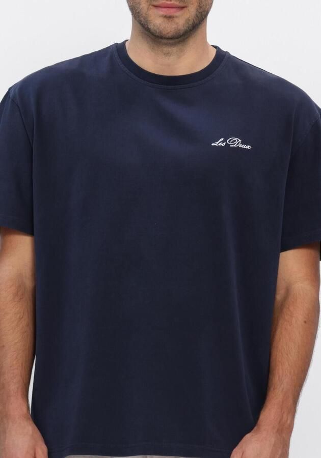LES DEUX Heren Polo's & T-shirts Crew T-shirt Donkerblauw - Foto 4