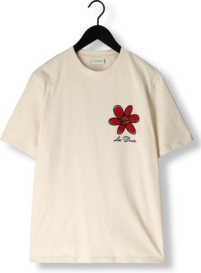 LES DEUX Heren Polo's & T-shirts Flower Basket T-shirt Ecru
