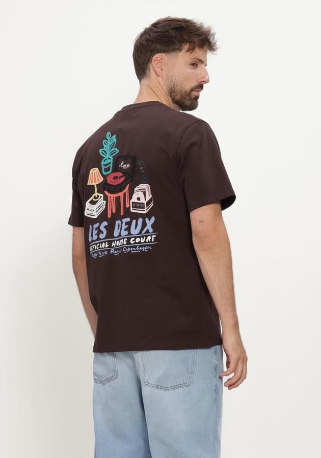 LES DEUX Heren Polo's & T-shirts Record T-shirt Bruin