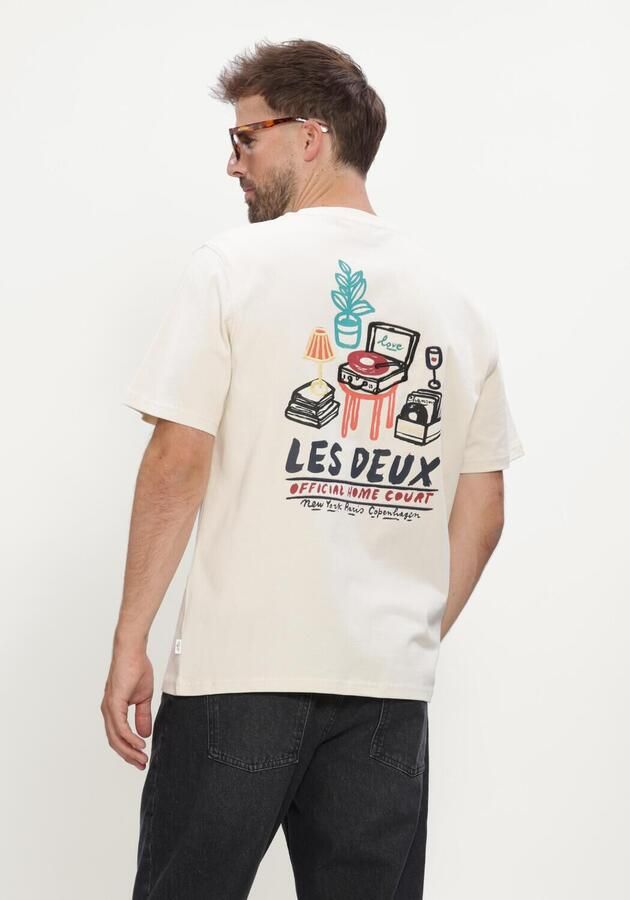 LES DEUX Heren Polo's & T-shirts Record T-shirt Creme