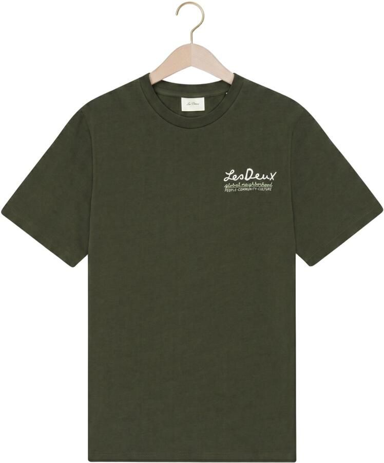 LES DEUX Heren Polo's & T-shirts Rural T-shirt Donkergroen - Foto 2