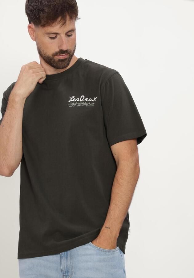 LES DEUX Heren Polo's & T-shirts Rural T-shirt Donkergroen - Foto 4