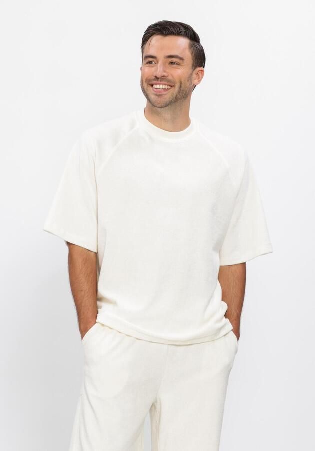 LES DEUX Heren Polo's & T-shirts Sully Towel T-shirt Ecru