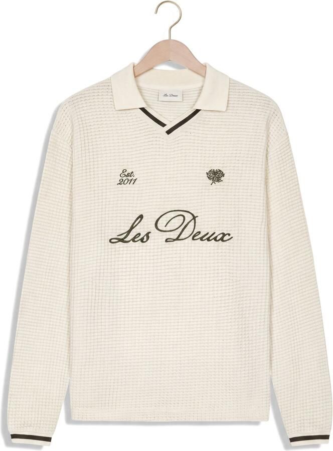 LES DEUX Heren Polo's & T-shirts Waffle Ls Football Jersey Ecru - Foto 2