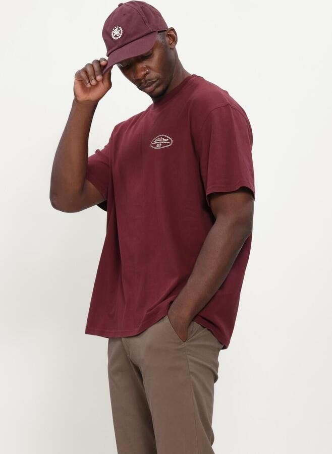 LES DEUX Heren Polo's & T-shirts Worldwide T-shirt Bordeaux