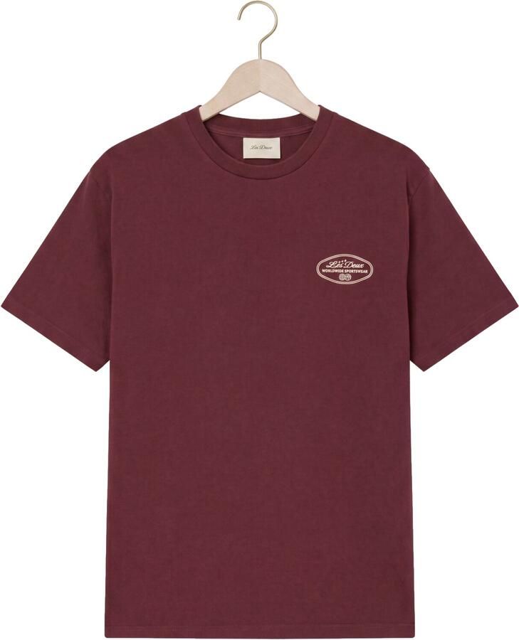 LES DEUX Heren Polo's & T-shirts Worldwide T-shirt Bordeaux - Foto 2