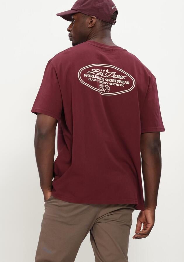 LES DEUX Heren Polo's & T-shirts Worldwide T-shirt Bordeaux - Foto 3