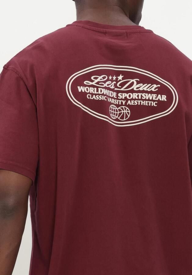 LES DEUX Heren Polo's & T-shirts Worldwide T-shirt Bordeaux - Foto 4