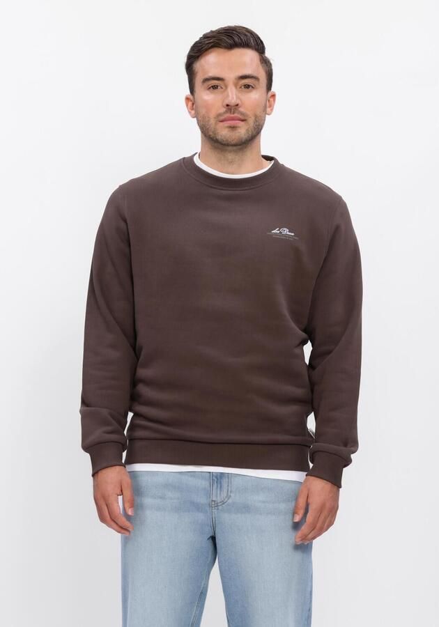 LES DEUX Heren Truien & Vesten Ben Globe Sweatshirt Bruin