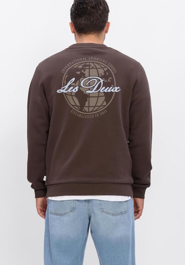 LES DEUX Heren Truien & Vesten Ben Globe Sweatshirt Bruin - Foto 2