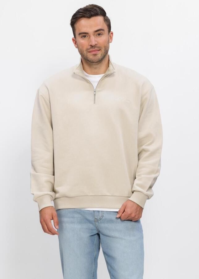 LES DEUX Heren Truien & Vesten Crew Half-zip Sweatshirt Zand
