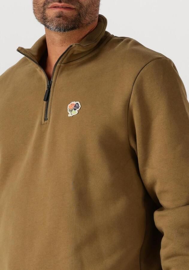LES DEUX Heren Truien & Vesten Felipe Patch Half Zip Khaki