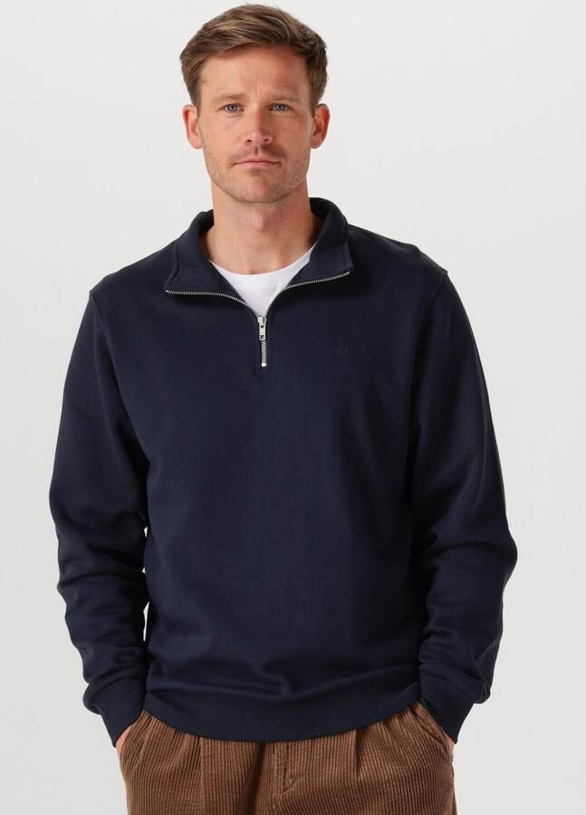 LES DEUX Heren Truien & Vesten Norregaard Tonal Half-zip Sweatshirt Donkerblauw - Foto 4