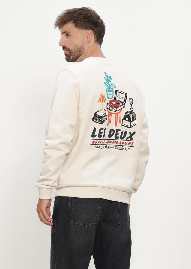LES DEUX Heren Truien & Vesten Record Sweatshirt Ecru