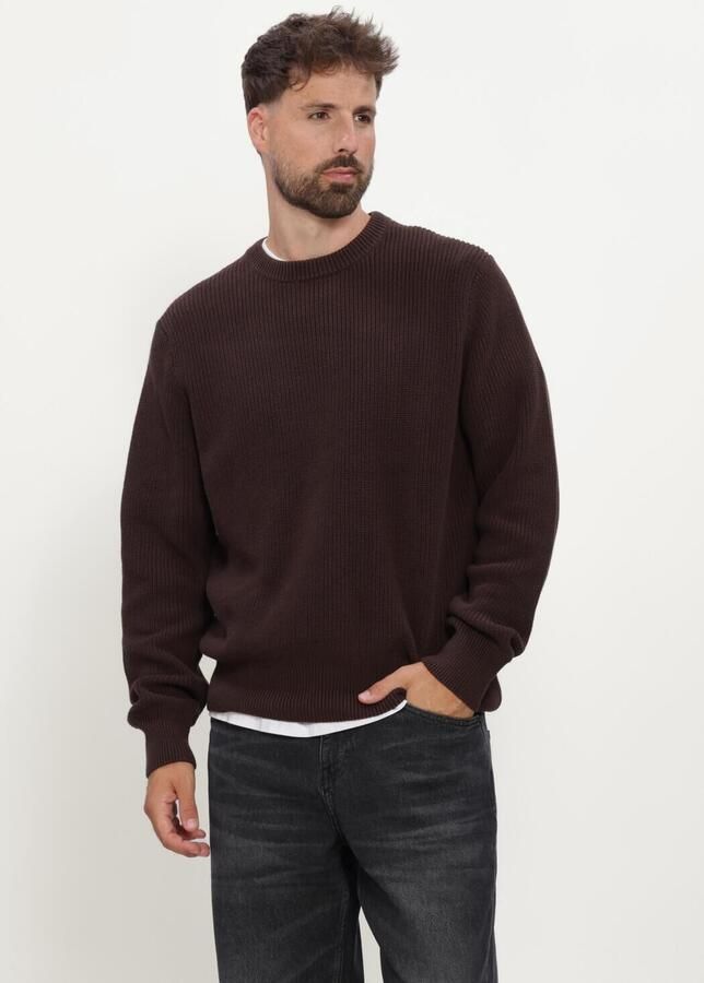 LES DEUX Heren Truien & Vesten Rib Crewneck Knit Bruin