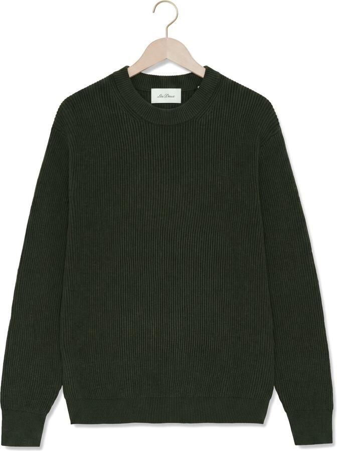 LES DEUX Heren Truien & Vesten Wool Rib Roundneck Knit Donkergroen - Foto 2