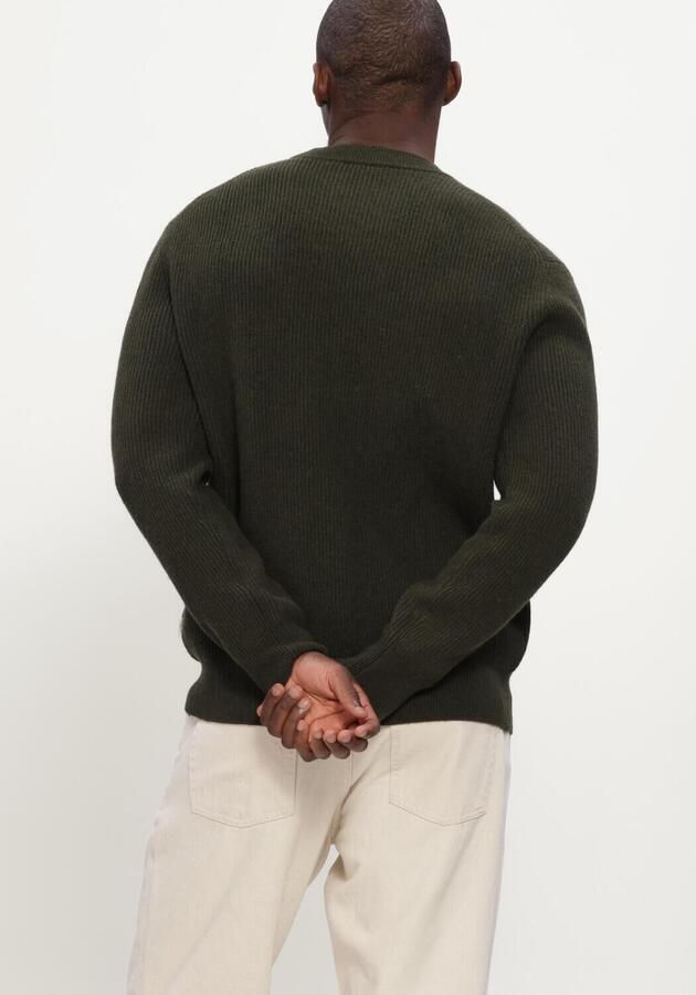 LES DEUX Heren Truien & Vesten Wool Rib Roundneck Knit Donkergroen - Foto 3