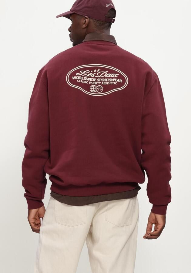 LES DEUX Heren Truien & Vesten Worldwide Sweatshirt Bordeaux - Foto 3