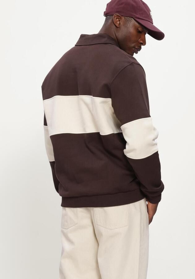 LES DEUX Heren Truien & Vesten Zipper Rugby Sweatshirt Bruin - Foto 3