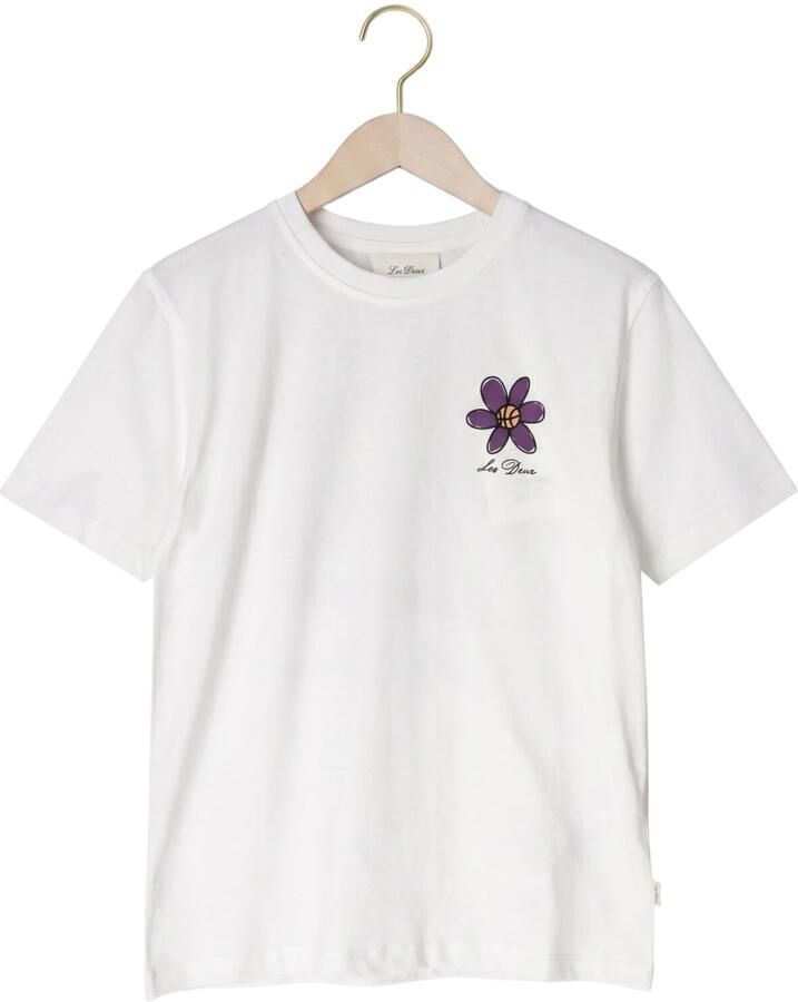 LES DEUX Jongens Polo's & T-shirts Flower T-shirt Wit