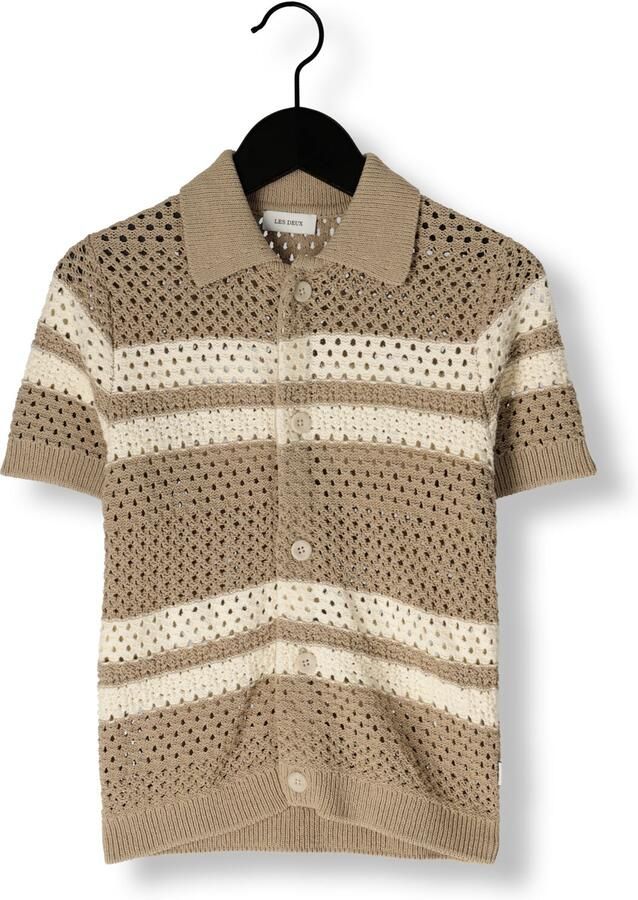 LES DEUX Jongens Polo's & T-shirts Gianni Knitted Ss Shirt Beige