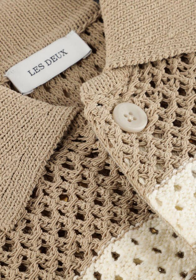 LES DEUX Jongens Polo's & T-shirts Gianni Knitted Ss Shirt Beige - Foto 2