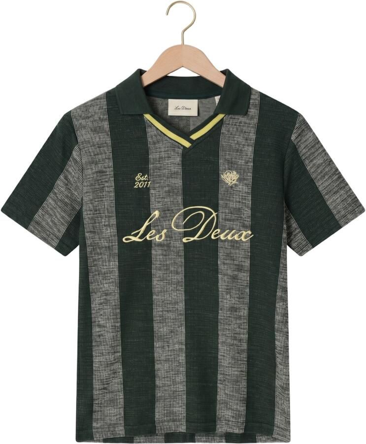 LES DEUX Jongens Polo's & T-shirts Jacquard Football Jersey Donkergroen