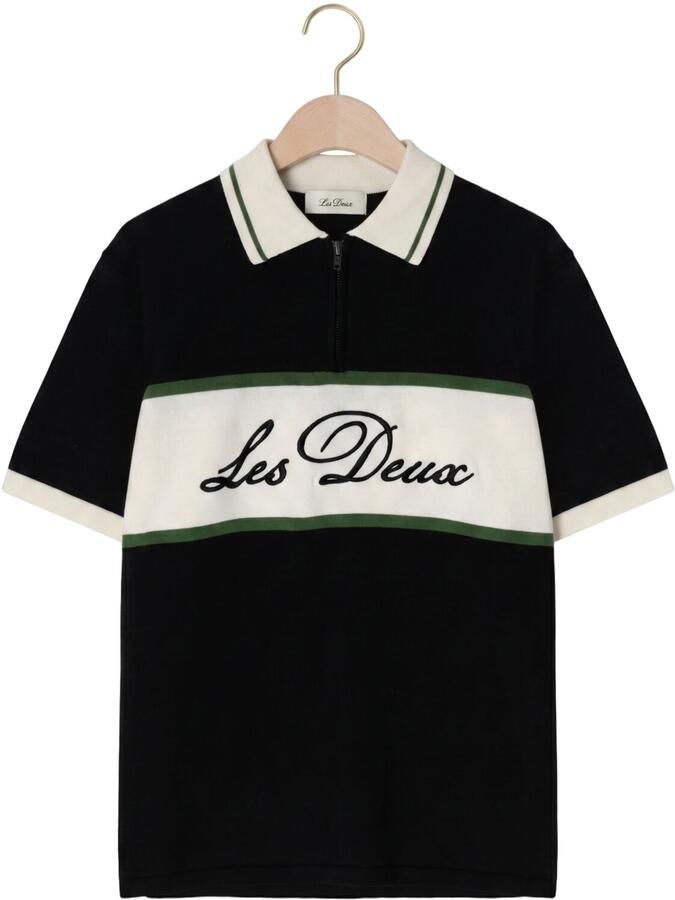 LES DEUX Jongens Polo's & T-shirts Jacquard Football Jersey Zwart