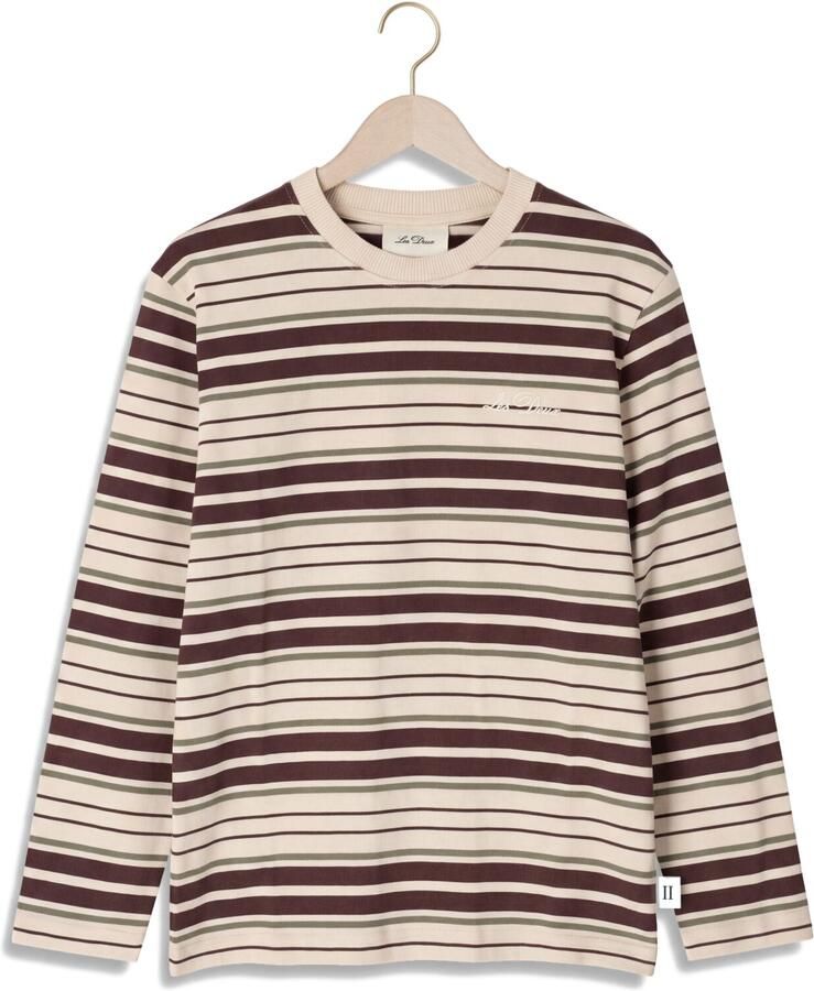 LES DEUX Jongens Polo's & T-shirts Stripe Ls T-shirt Ecru
