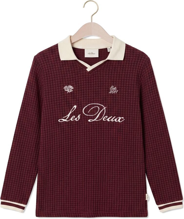 LES DEUX Jongens Polo's & T-shirts Waffle Ls Football Jersey Bordeaux