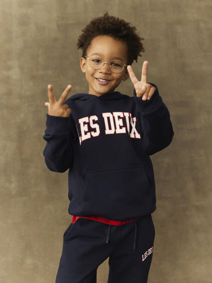 LES DEUX Jongens Truien & Vesten Aidan Hoodie Kids Donkerblauw