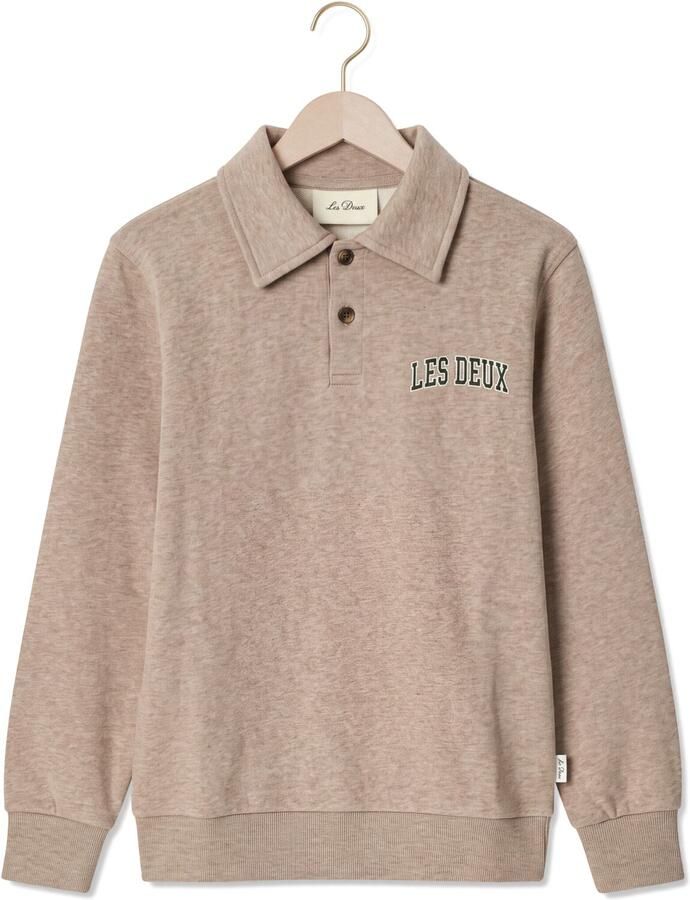 LES DEUX Jongens Truien & Vesten College Rugby Polo Sweatshirt Taupe