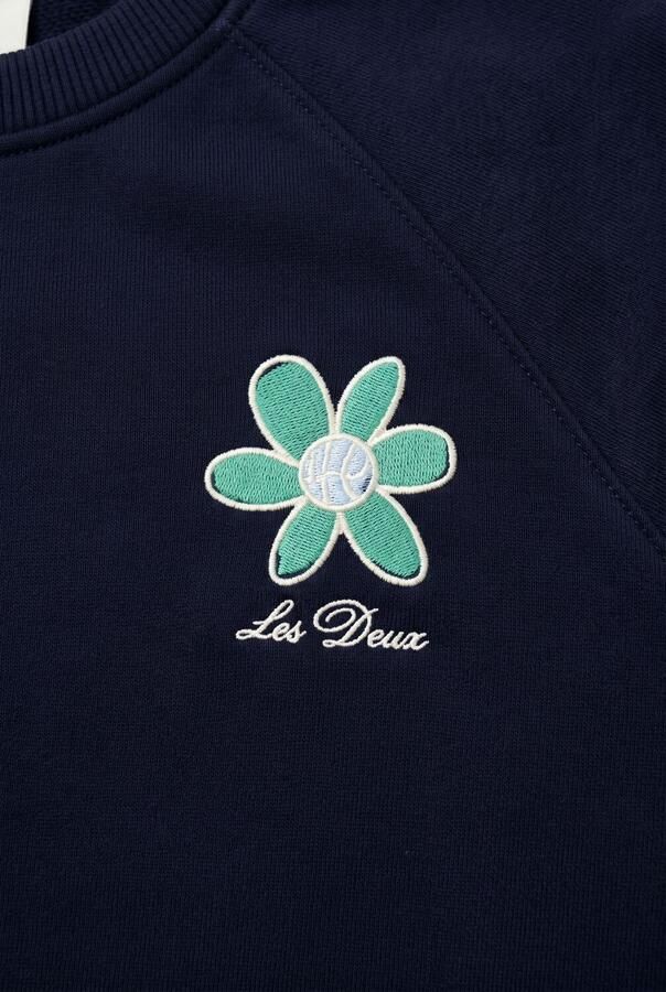 LES DEUX Jongens Truien & Vesten Flower Sweatshirt Donkerblauw