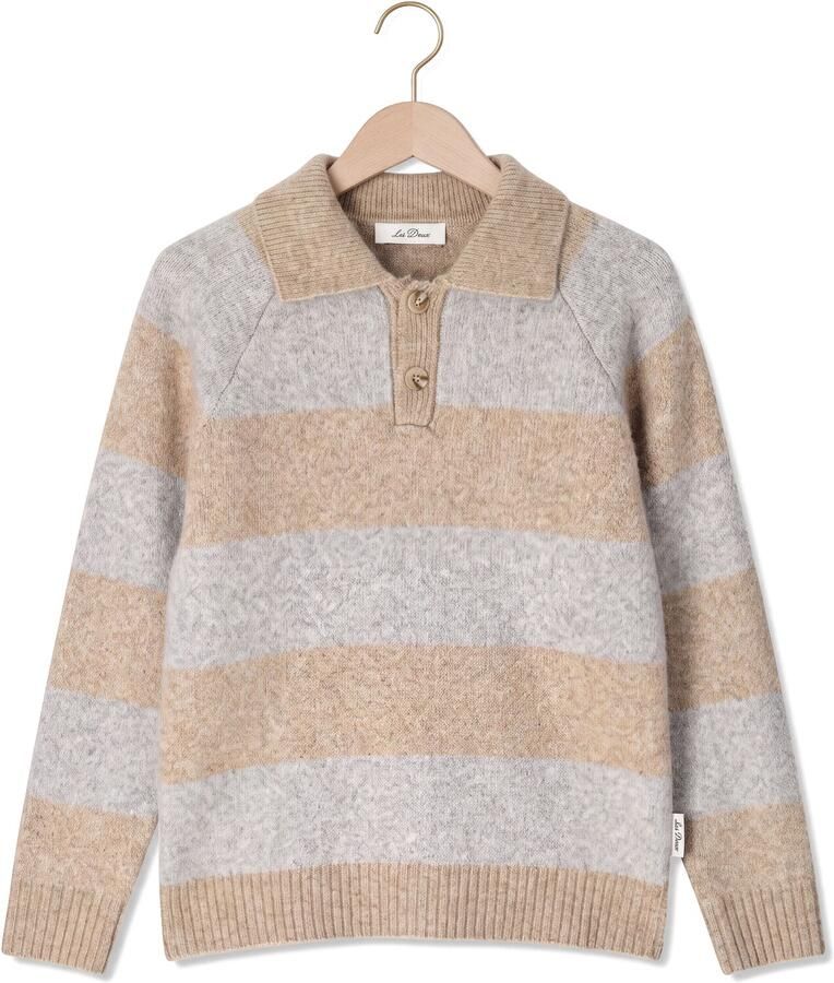 LES DEUX Jongens Truien & Vesten Striped Knitted Polo Beige