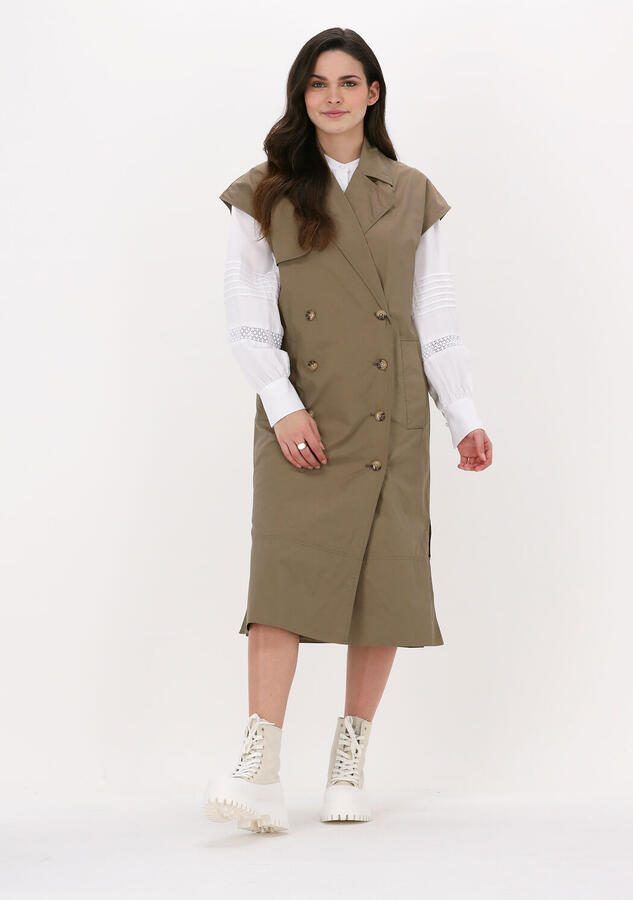 LEVETE ROOM Dames Blazers Marilyn 8 Waistcoat Khaki