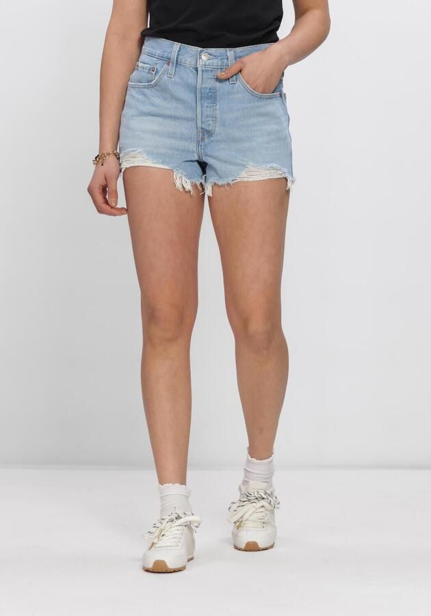 Levi's Blauwe effen dames shorts met ritssluiting en knoopsluiting Blue Dames