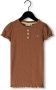 LIKE FLO Meisjes Tops & T-shirts Solid Rib Ss Tee Bruin - Thumbnail 1