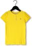 LIKE FLO Meisjes Tops & T-shirts Solid Rib Ss Tee Geel - Thumbnail 1
